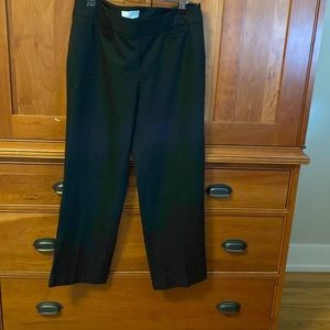 Black pants side zip pockets and cuffed hem loft Marisa size 2